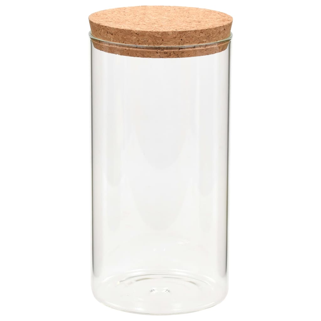 Barattoli In Vetro Con Coperchio In Sughero 6 Pz 1100 Ml