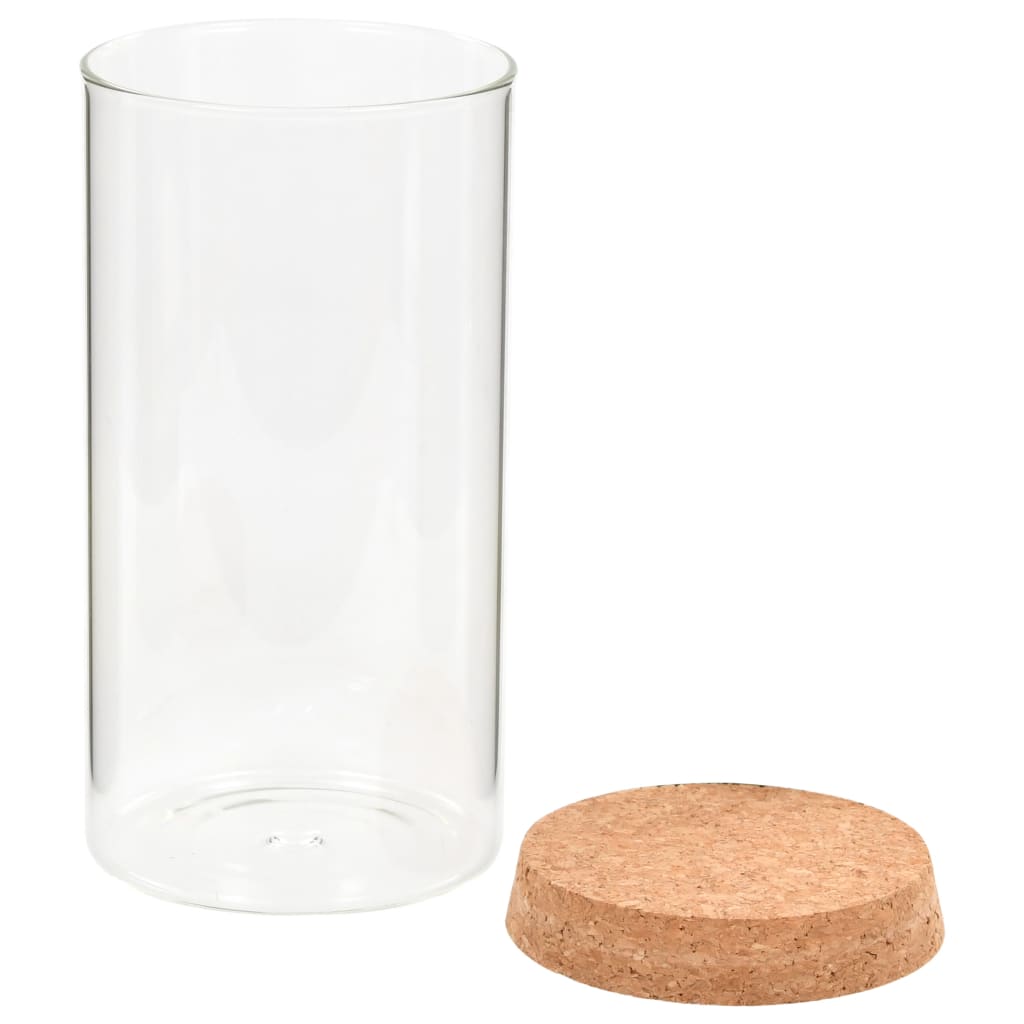 Barattoli In Vetro Con Coperchio In Sughero 6 Pz 1100 Ml