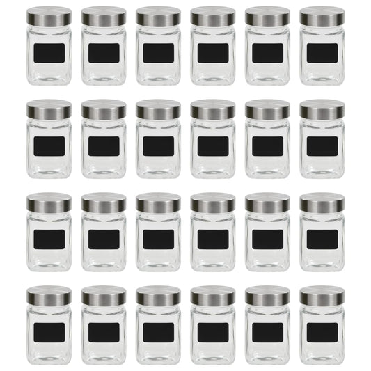 Barattoli In Vetro Con Adesivo 24 Pz 300 Ml
