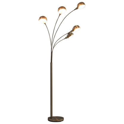 Lampada Da Terra 200 Cm 5 Bulbi E14 Argento