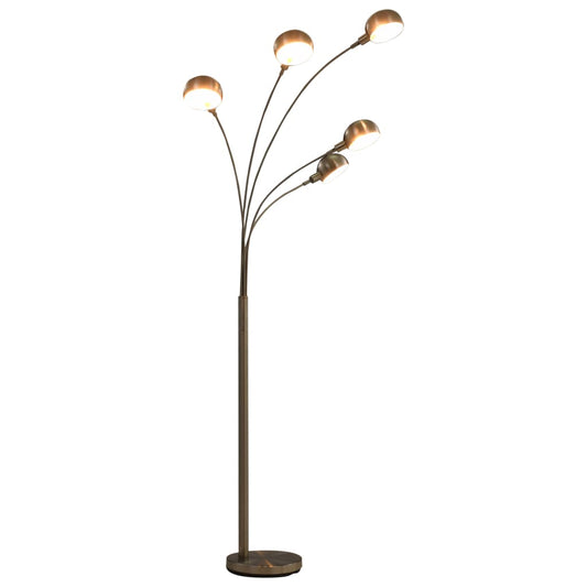 Lampada Da Terra 200 Cm 5 Bulbi E14 Argento