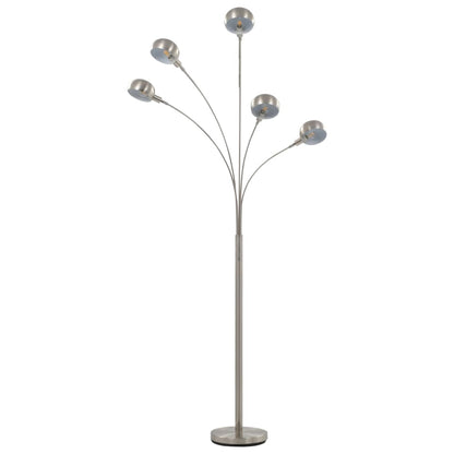 Lampada Da Terra 200 Cm 5 Bulbi E14 Argento