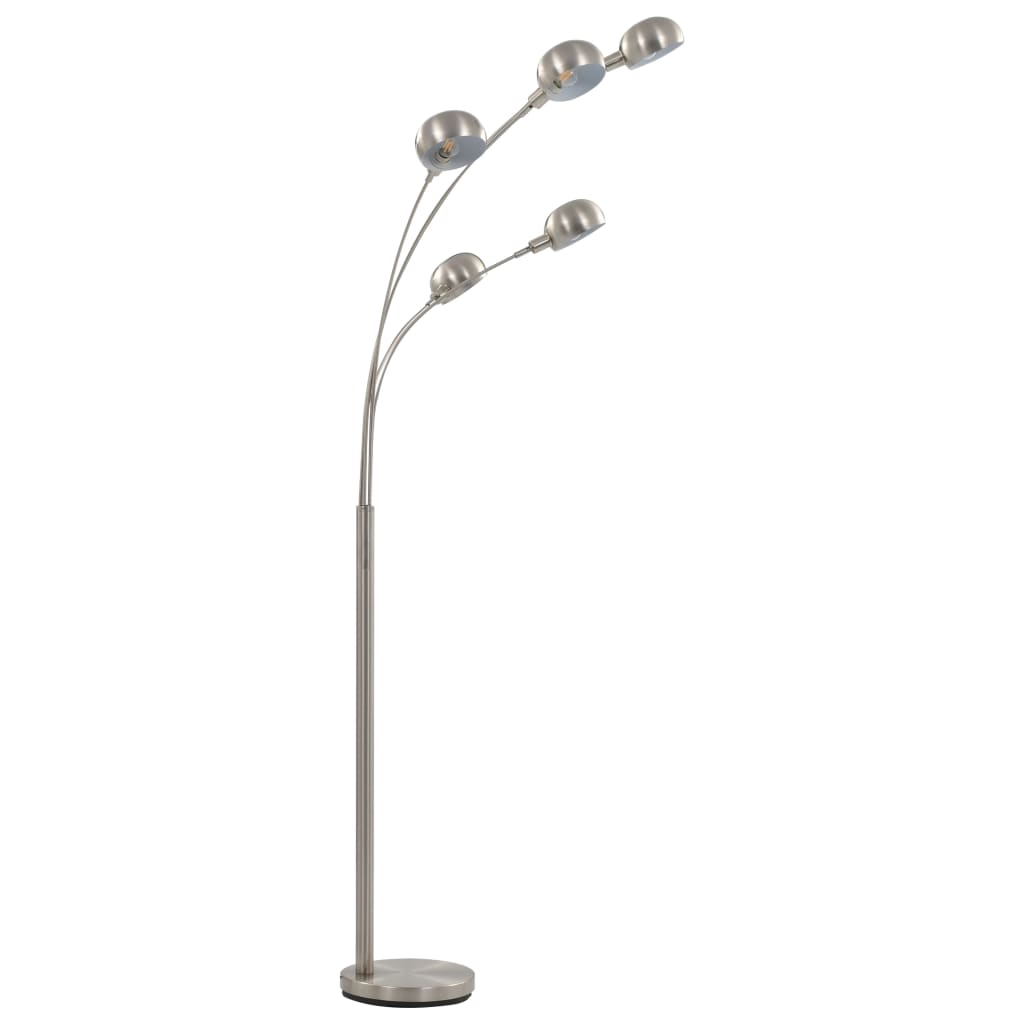 Lampada Da Terra 200 Cm 5 Bulbi E14 Argento