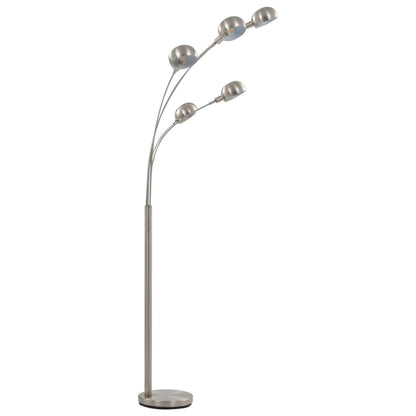 Lampada Da Terra 200 Cm 5 Bulbi E14 Argento