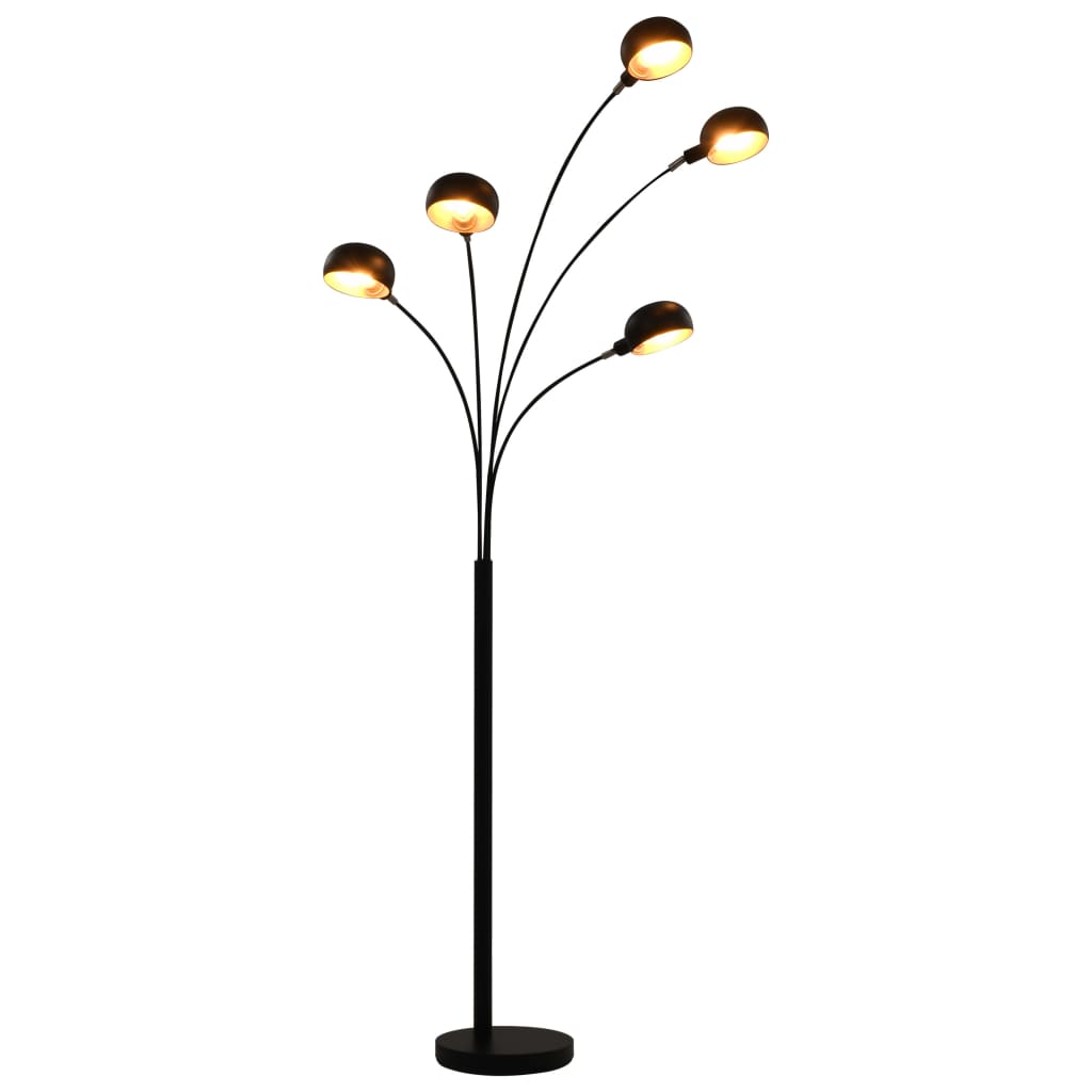 Lampada Da Terra 200 Cm 5 Bulbi E14 Argento