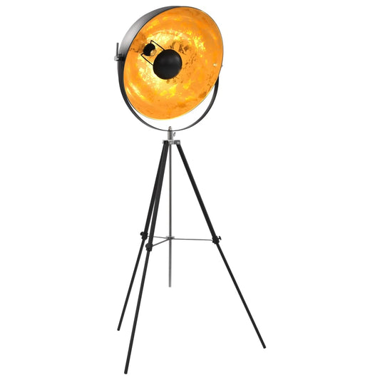 Lampada Da Terra E27 Nera E Oro