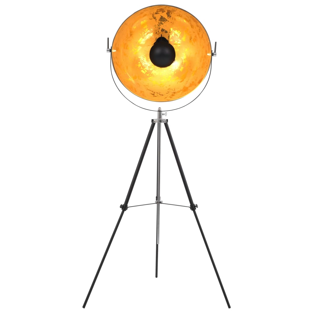 Lampada Da Terra E27 Nera E Oro