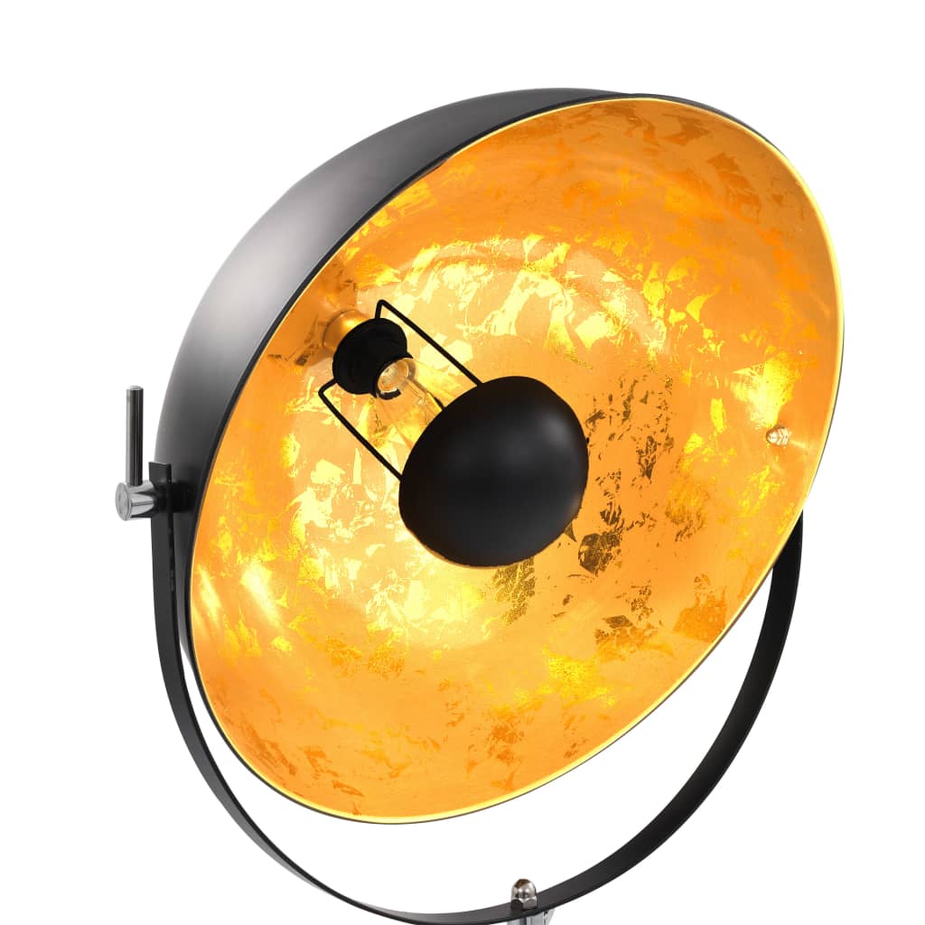 Lampada Da Terra E27 Nera E Oro