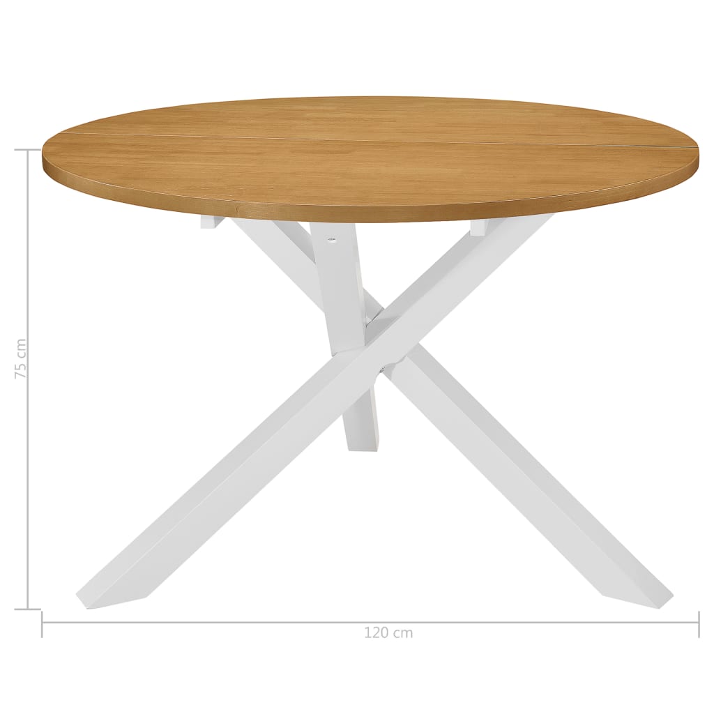Tavolo Da Pranzo Bianco 120X75 Cm In Mdf