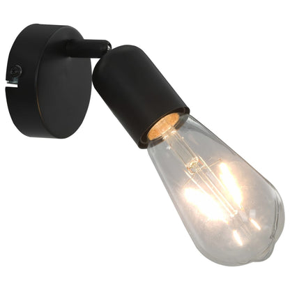 Faretti 2 Pz Con Lampadine A Incandescenza 2 W E27 Nero