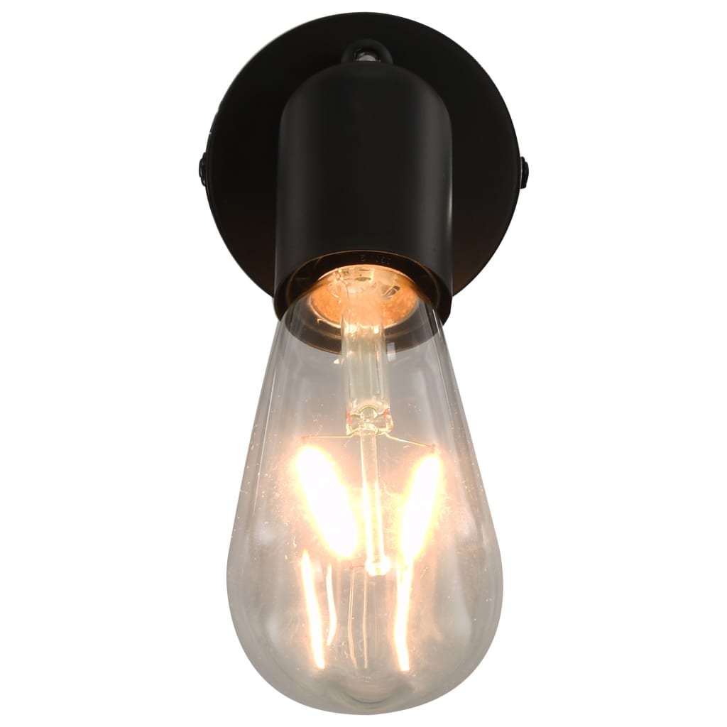 Faretti 2 Pz Con Lampadine A Incandescenza 2 W E27 Nero