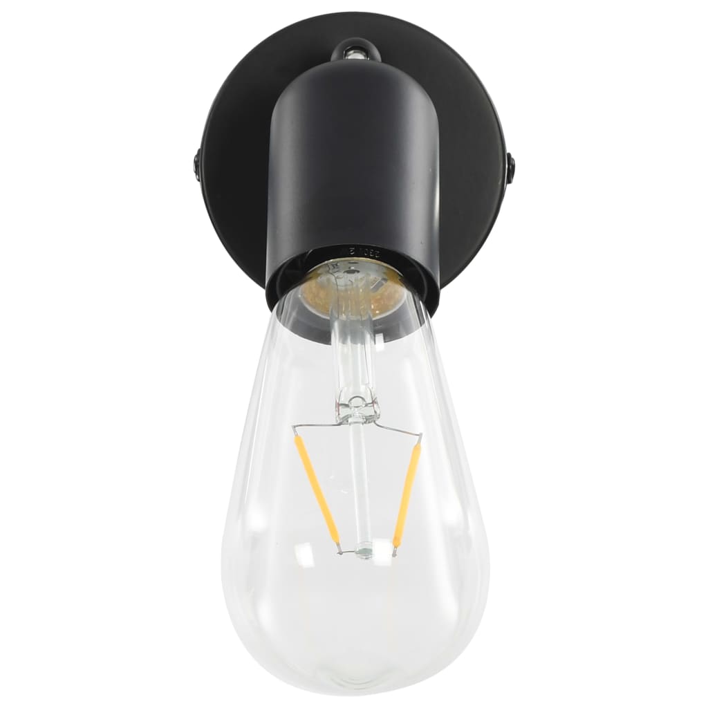Faretti 2 Pz Con Lampadine A Incandescenza 2 W E27 Nero