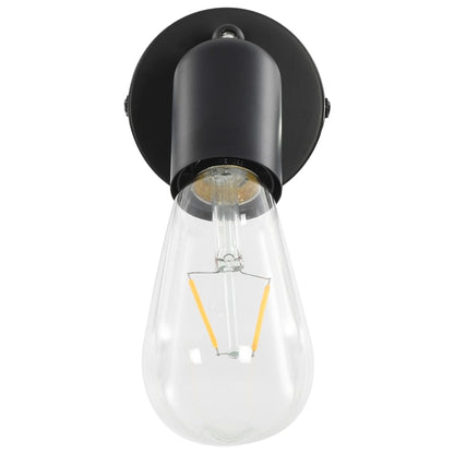 Faretti 2 Pz Con Lampadine A Incandescenza 2 W E27 Nero