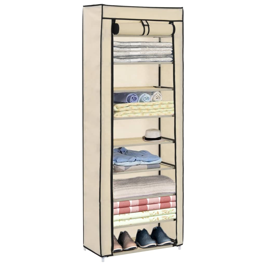 Scarpiera Con Rivestimento In Tessuto 57X29X162 Cm