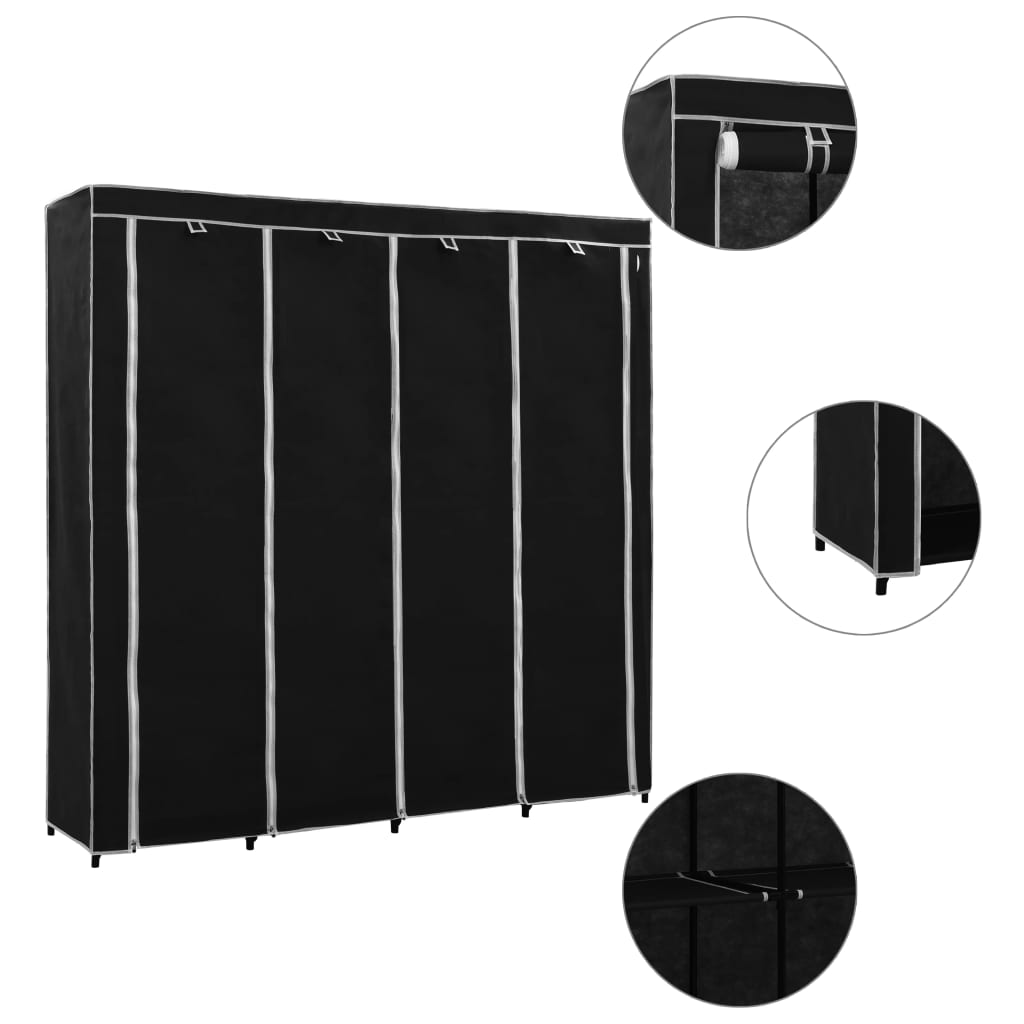 Guardaroba Con 4 Scomparti 175X45X170 Cm
