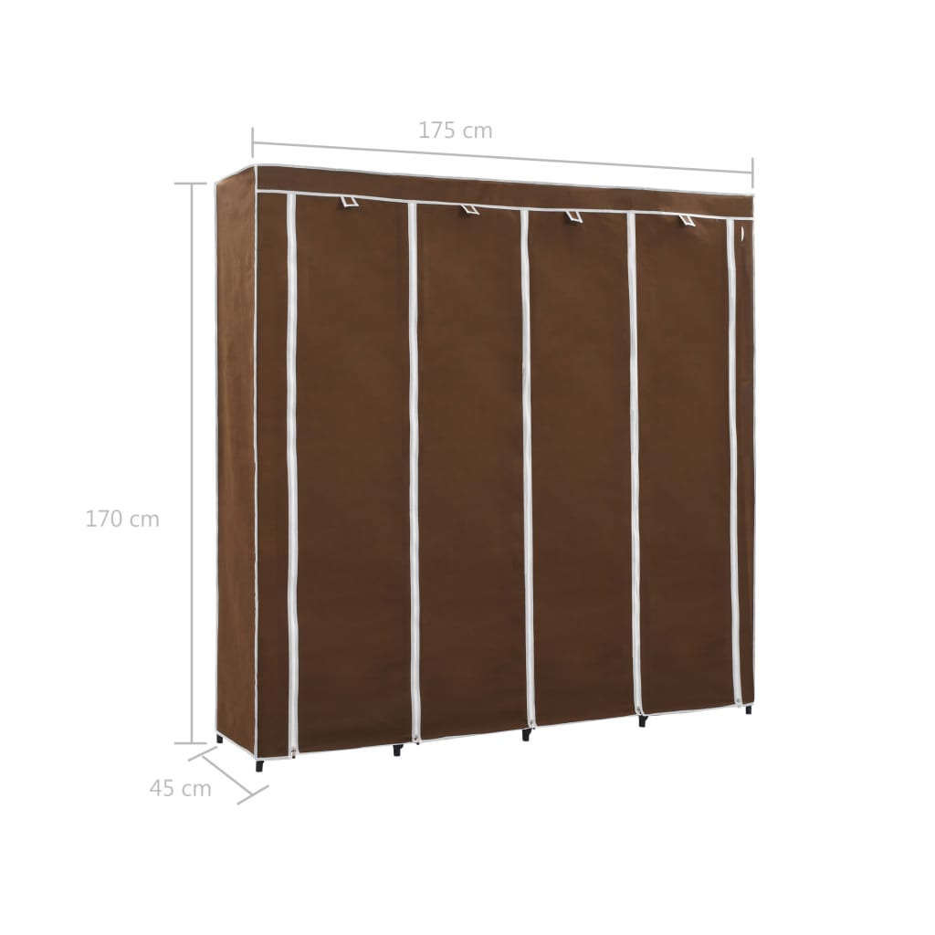Guardaroba Con 4 Scomparti 175X45X170 Cm