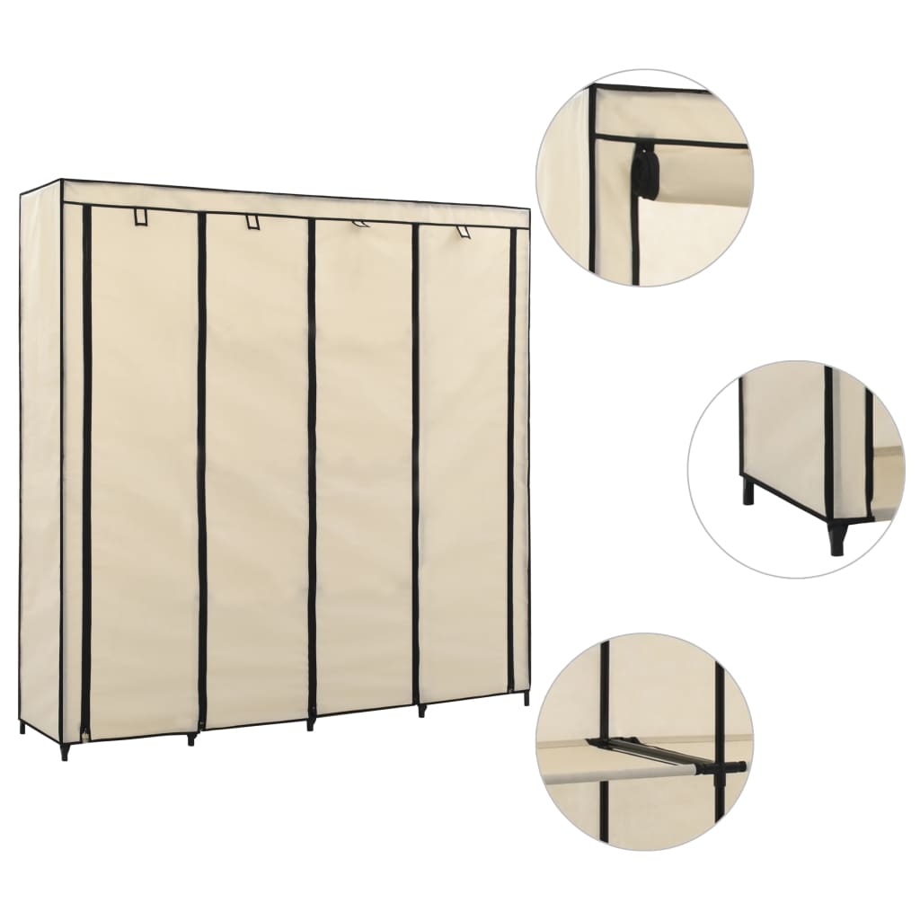 Guardaroba Con 4 Scomparti 175X45X170 Cm