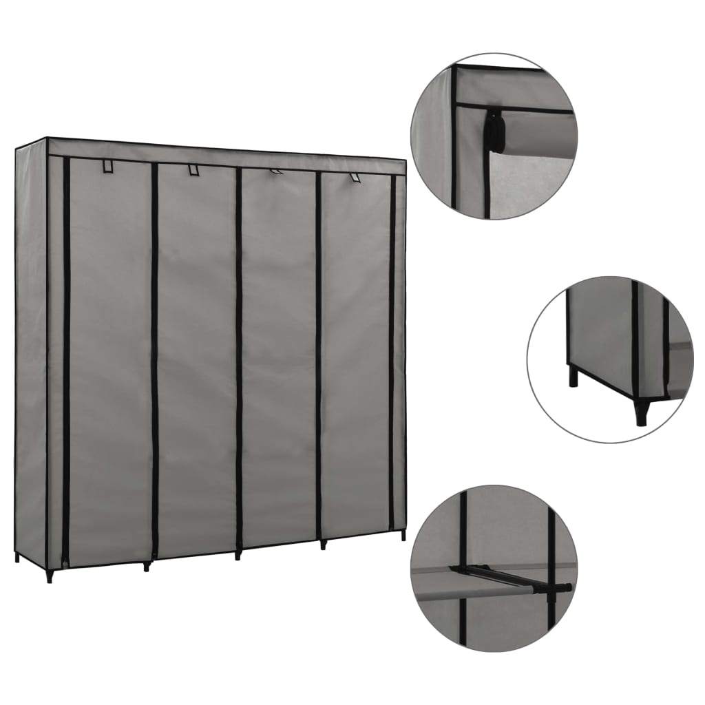 Guardaroba Con 4 Scomparti 175X45X170 Cm