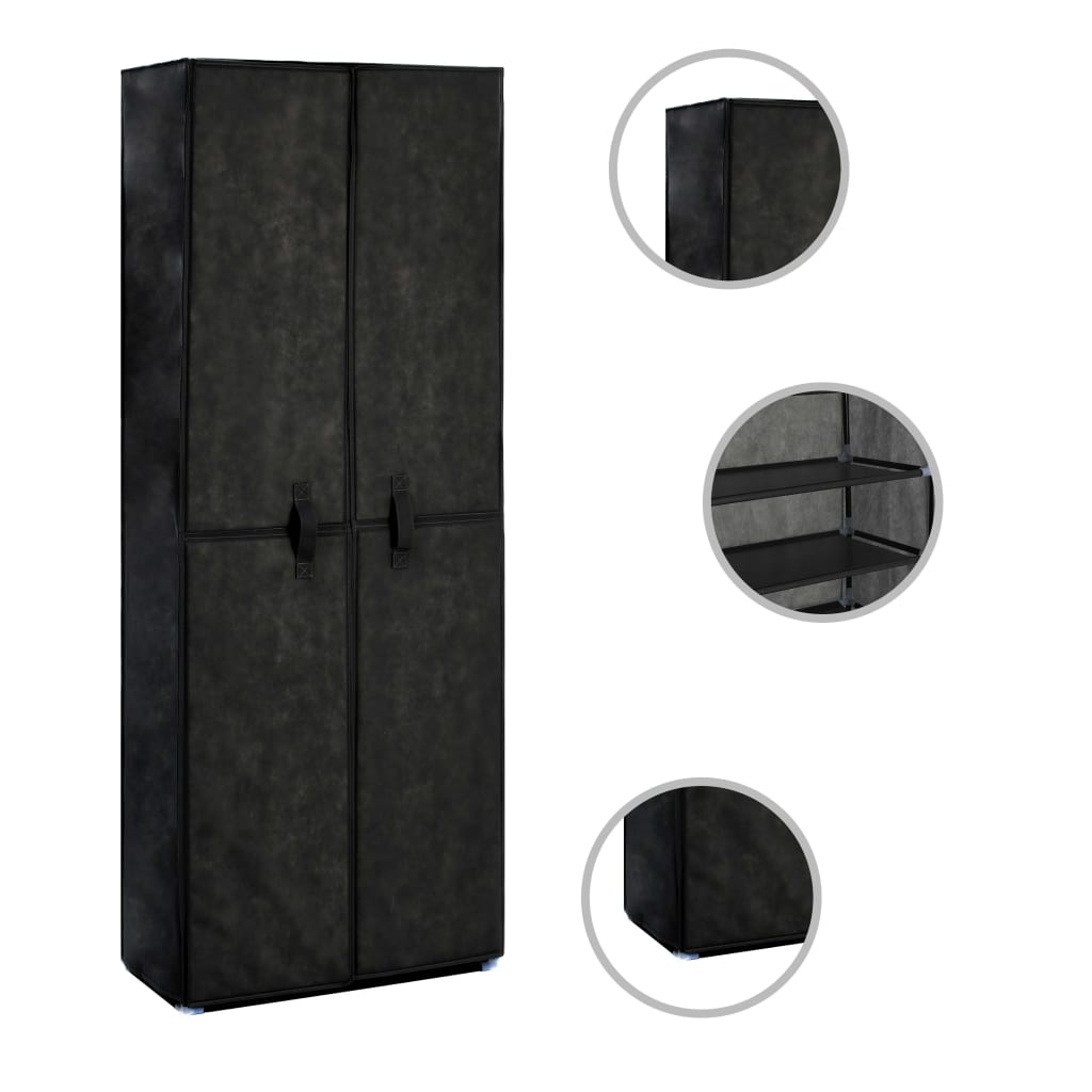 Scarpiera Nera 60X28X Tessuto Nero