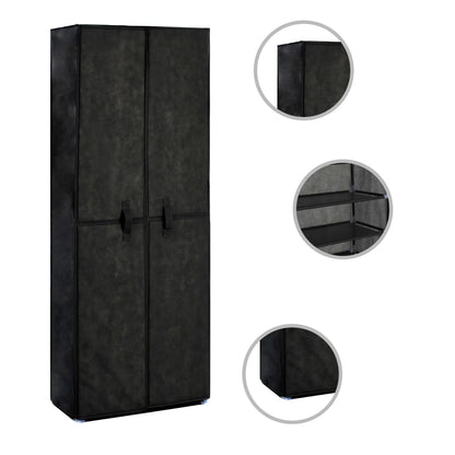 Scarpiera Nera 60X28X Tessuto Nero