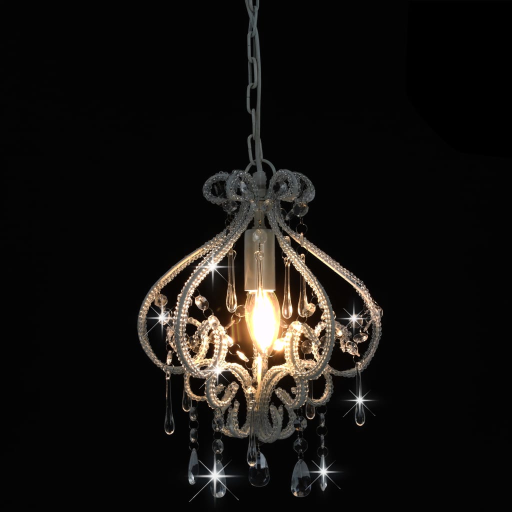 Lampadario Con Perle Rotondo E14