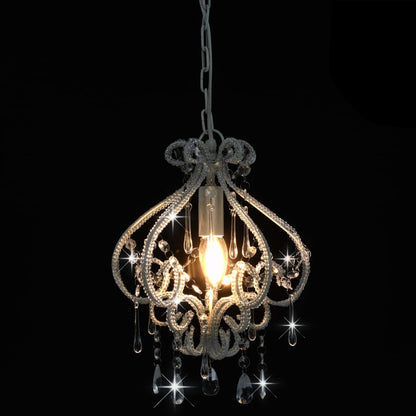 Lampadario Con Perle Rotondo E14