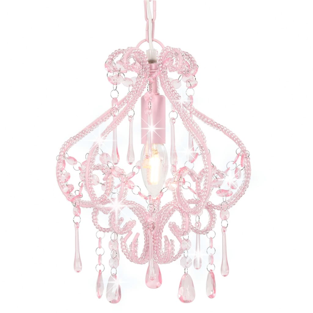 Lampadario Con Perle Rotondo E14