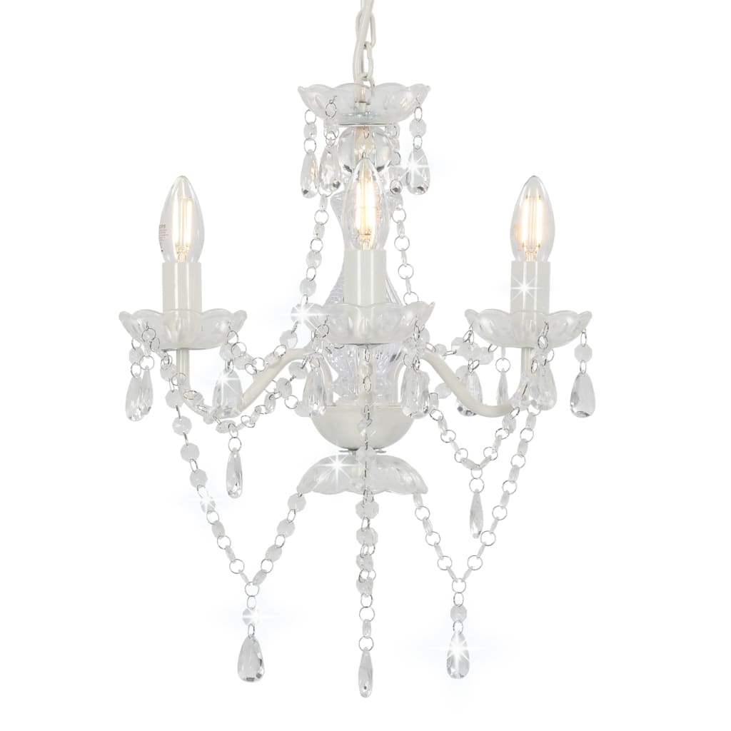Lampadario Con Perline Tondo 3 E14