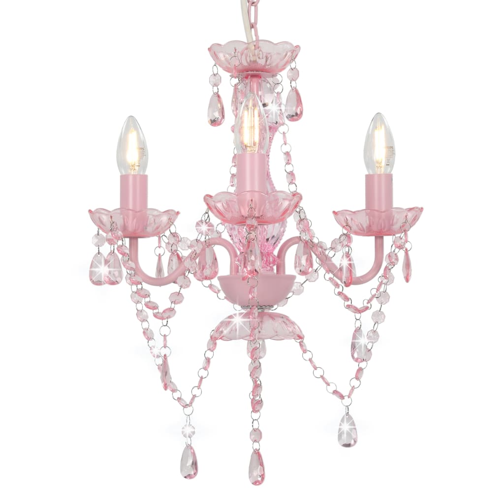Lampadario Con Perline Tondo 3 E14