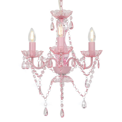 Lampadario Con Perline Tondo 3 E14