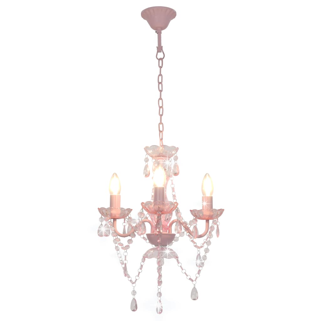 Lampadario Con Perline Tondo 3 E14