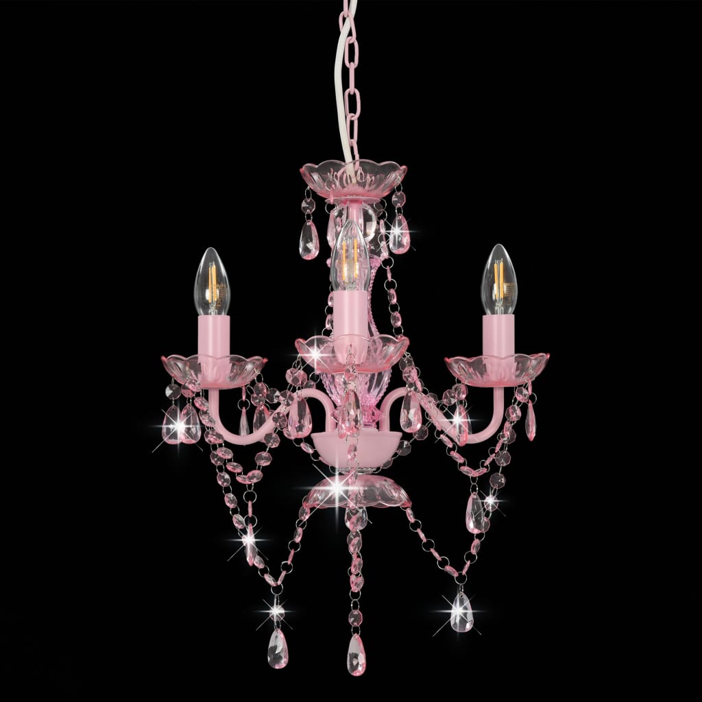 Lampadario Con Perline Tondo 3 E14