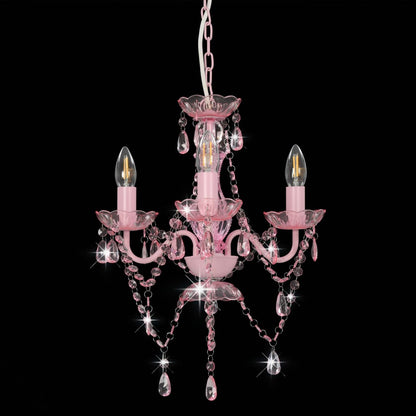 Lampadario Con Perline Tondo 3 E14