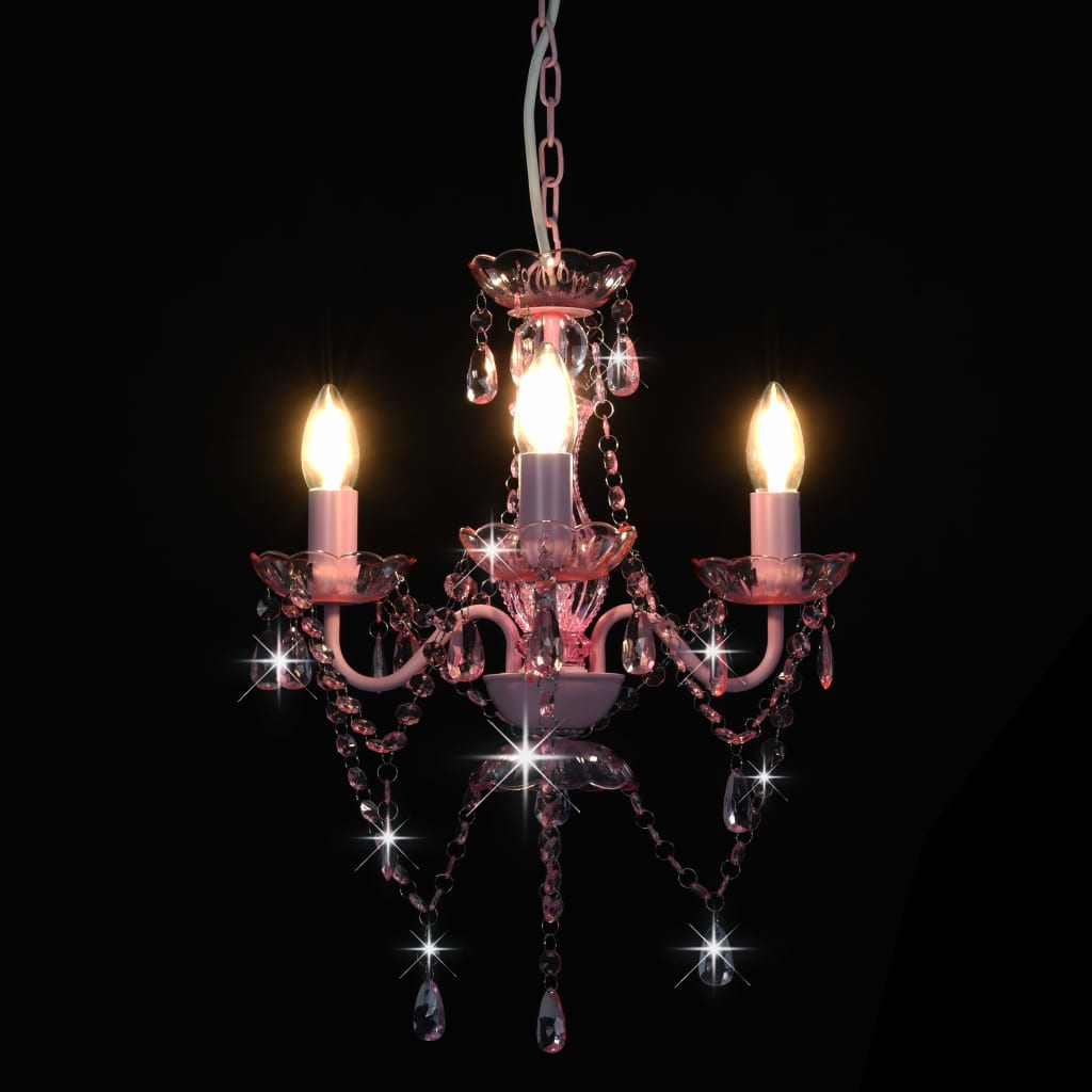 Lampadario Con Perline Tondo 3 E14