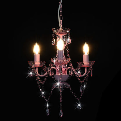 Lampadario Con Perline Tondo 3 E14
