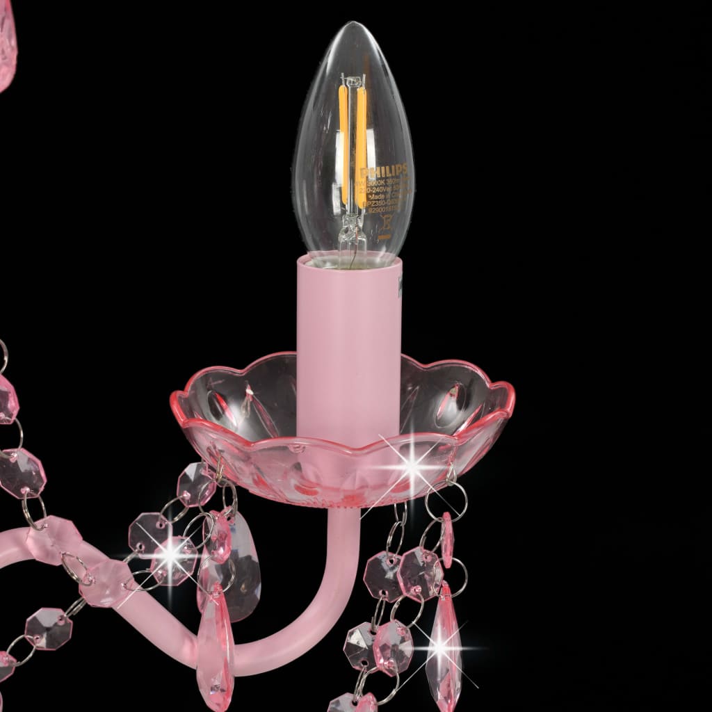 Lampadario Con Perline Tondo 3 E14