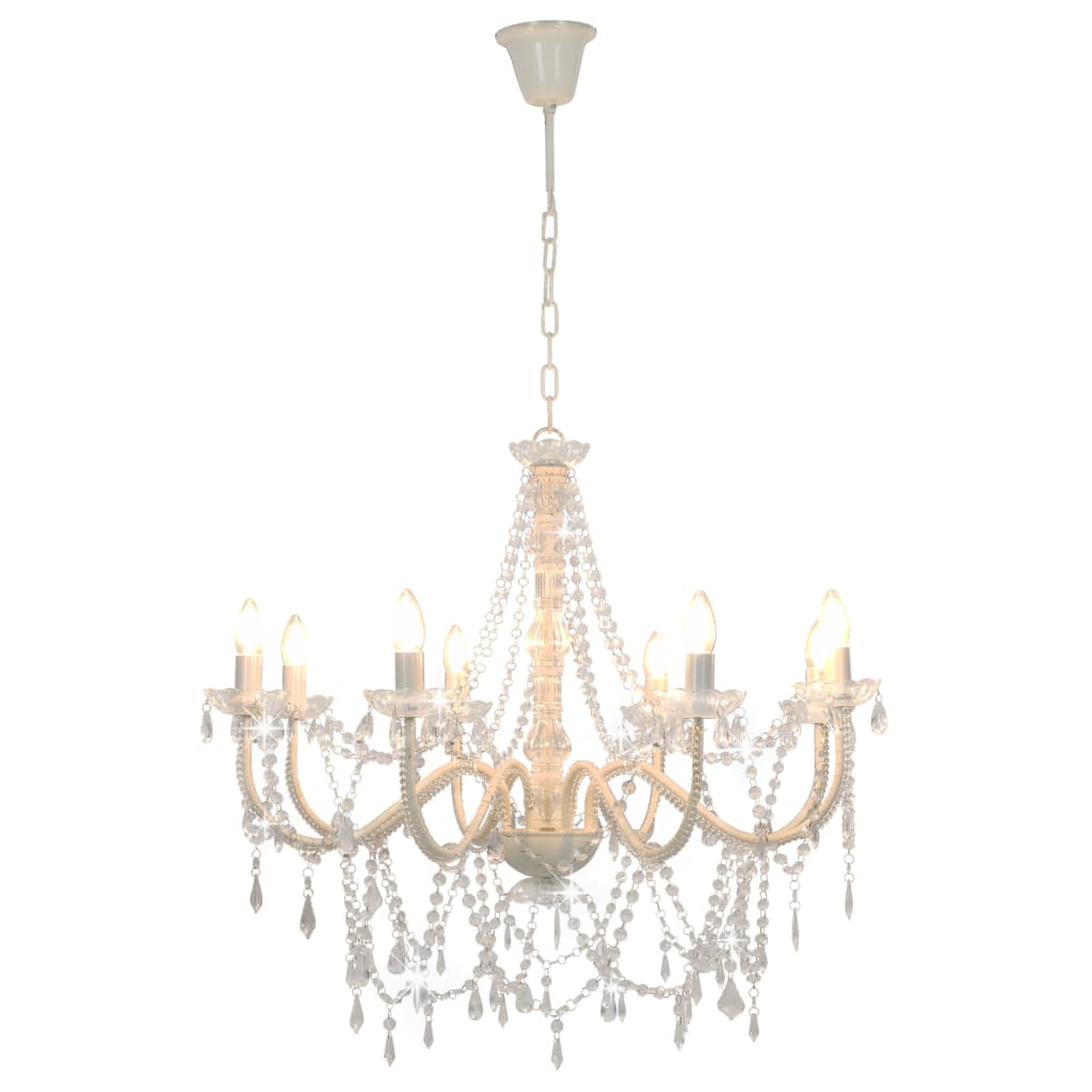 Lampadario Con Perline 8 Lampadine E14