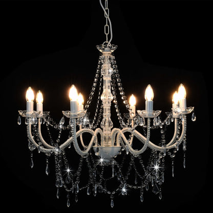 Lampadario Con Perline 8 Lampadine E14