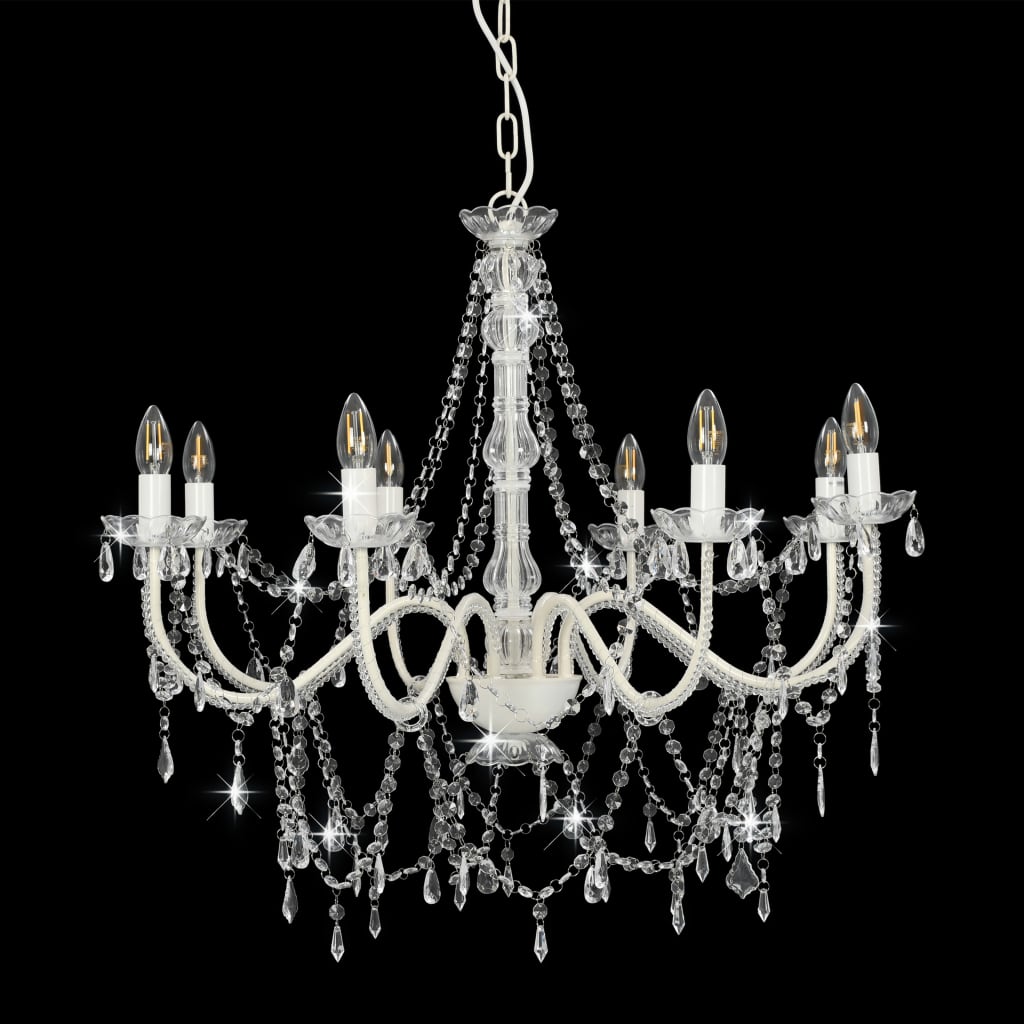 Lampadario Con Perline 8 Lampadine E14