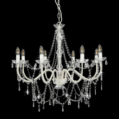 Lampadario Con Perline 8 Lampadine E14