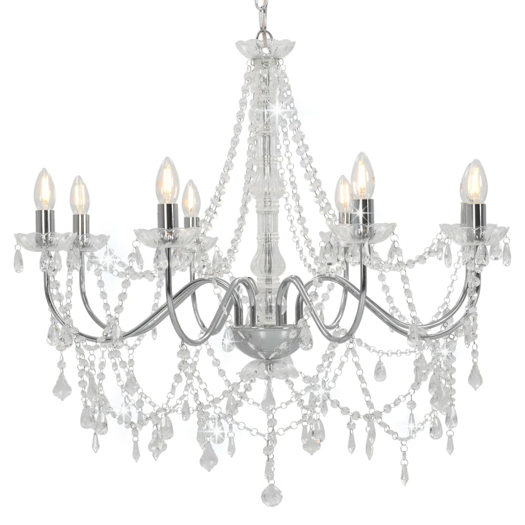 Lampadario Con Perline 8 Lampadine E14