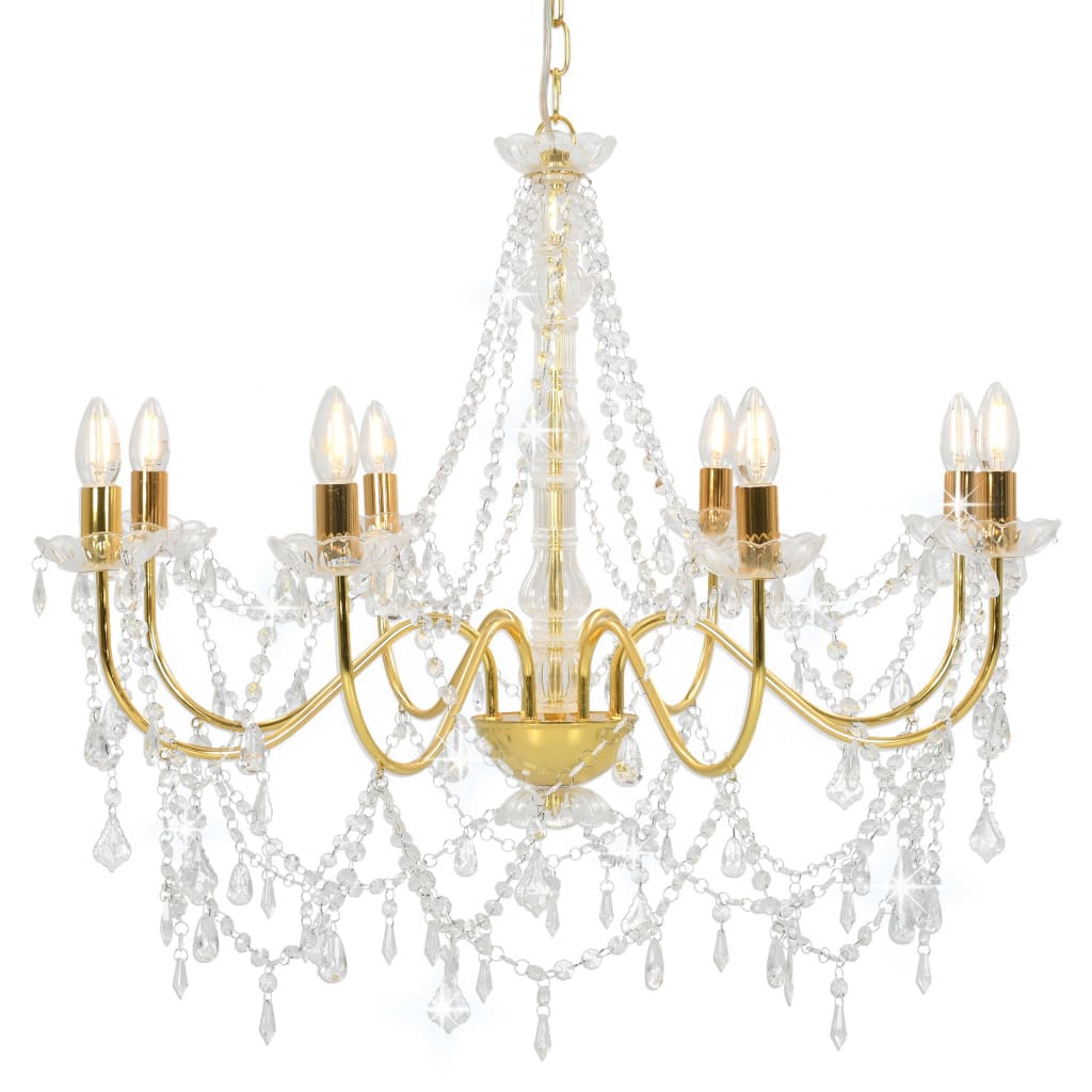 Lampadario Con Perline 8 Lampadine E14