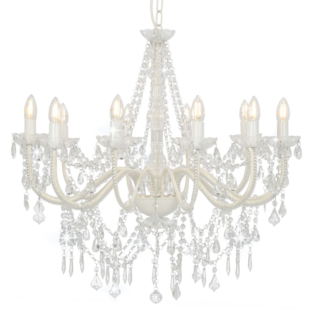 Lampadario Con Perline 12 Lampadine E14