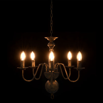 Candelabro Stile Anticato 5 Lampadine E14