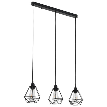 Lampadario Con Design Diamante Nero 3 Lampadine E27