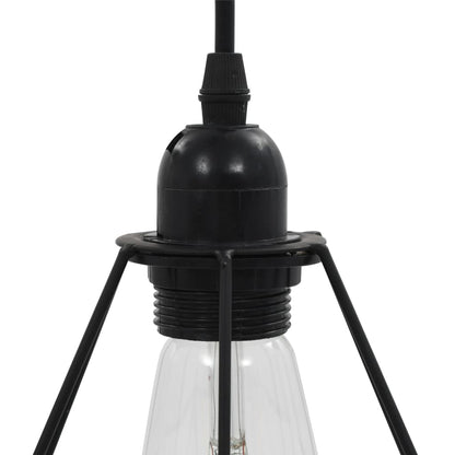 Lampadario Con Design Diamante Nero 3 Lampadine E27