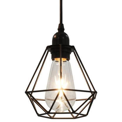 Lampadario Con Design Diamante Nero 3 Lampadine E27