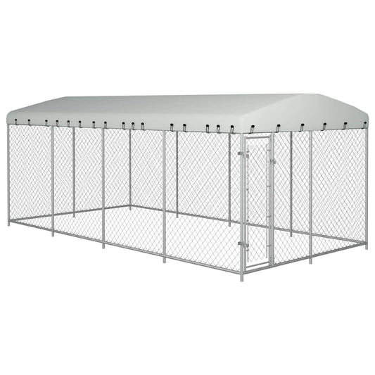 Canile Da Esterno Con Tetto 7,6X3,8X2,3 M