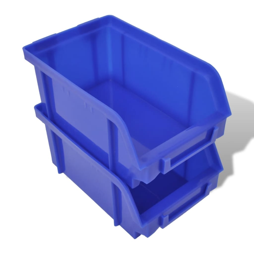 Contenitore Plastica Per Garage Da Parete Set 30 Pz Blu E Rosso