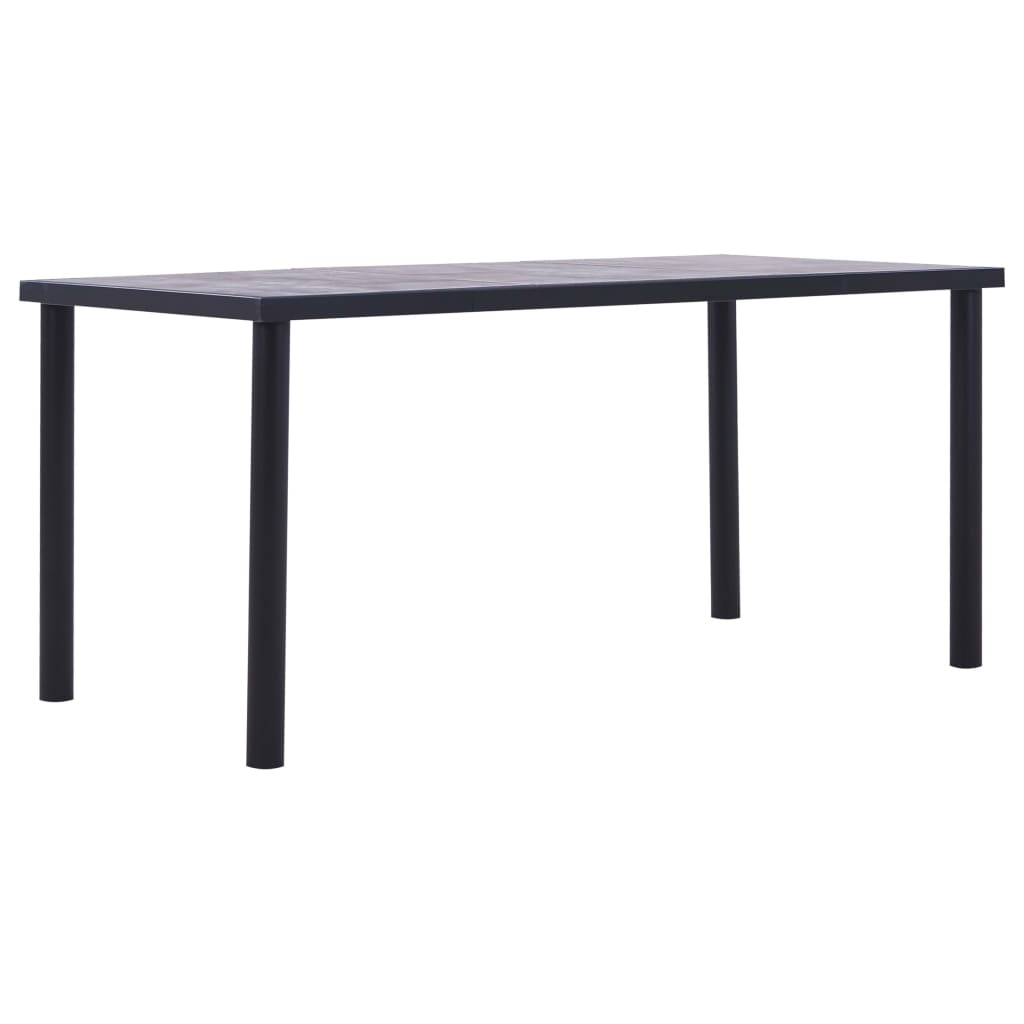 Tavolo Da Pranzo Nero E Grigio Cemento In Mdf